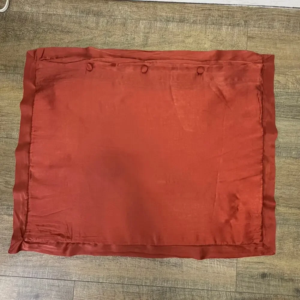 POTTERY BARN Velvet & Silk Diamond Quilt Standard Shams Terracotta RARE 2016